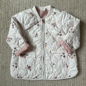 Pink quilted floral jacket
